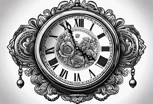 old time pocket watch with the saying "Time waits for no one..." tattoo idea