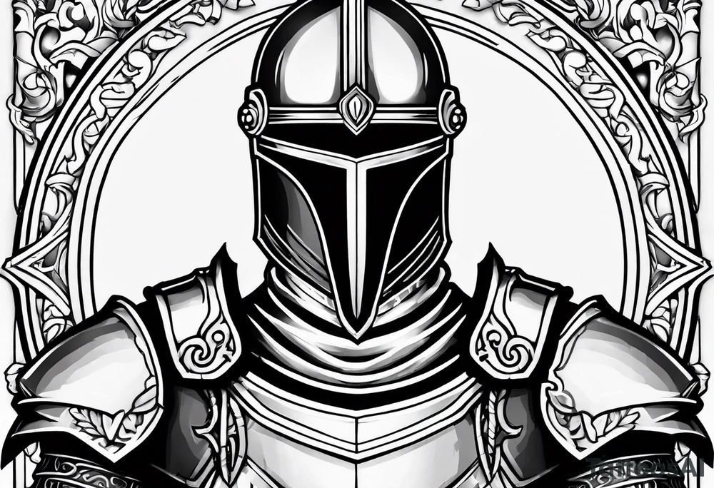 knight in heavy armor tattoo idea