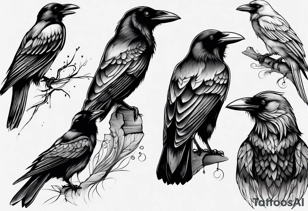 Flock of crows tattoo idea