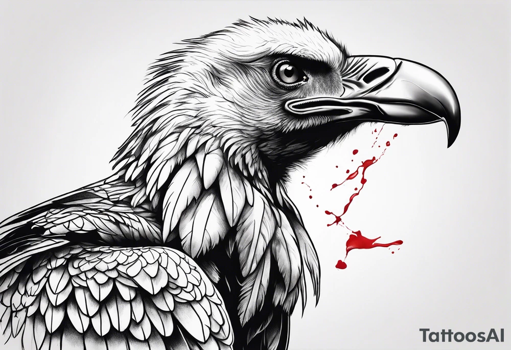 Vulture with bleeding wing tattoo idea