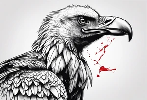 Vulture with bleeding wing tattoo idea