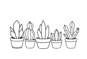 6 unique and Cute succulent and cacti in a pot tattoo idea