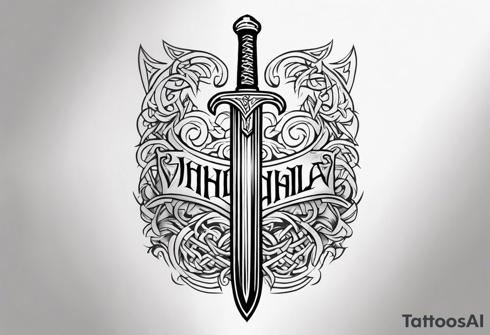Viking sword Valhalla tattoo idea