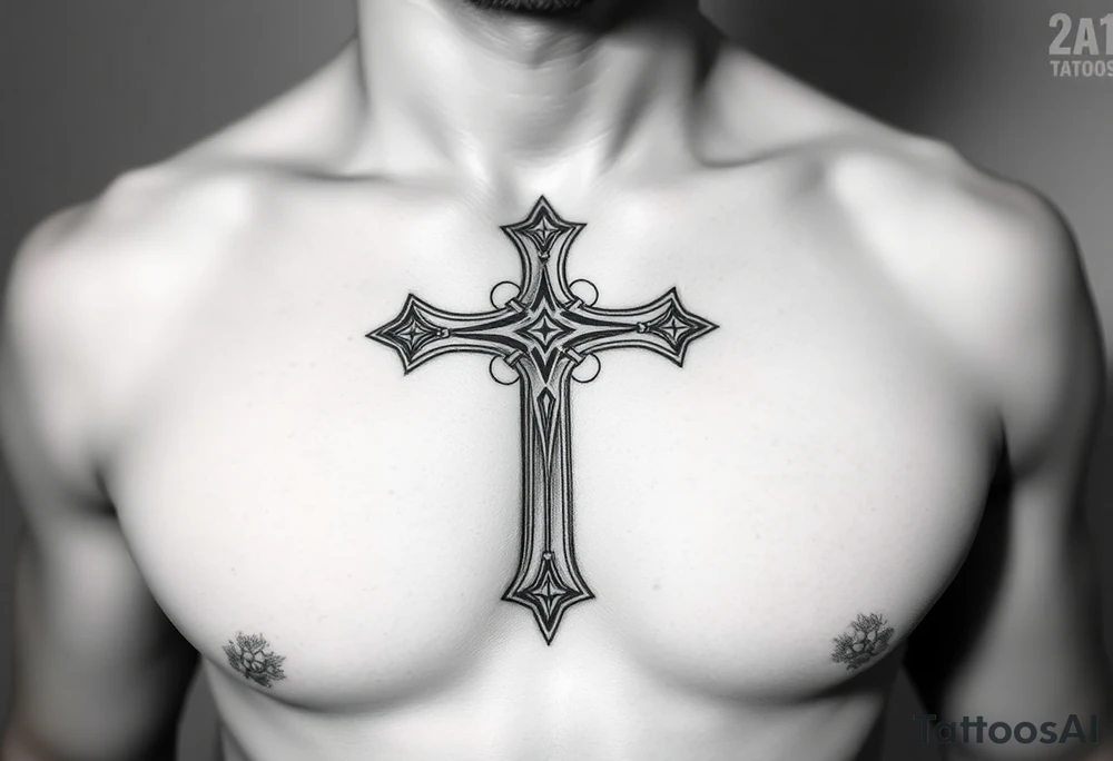Gothic style cross tattoo idea