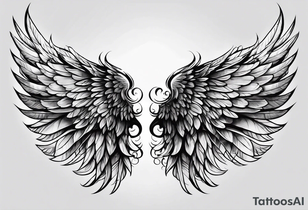 Dark half angel wing tattoo idea