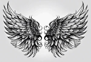 Dark half angel wing tattoo idea