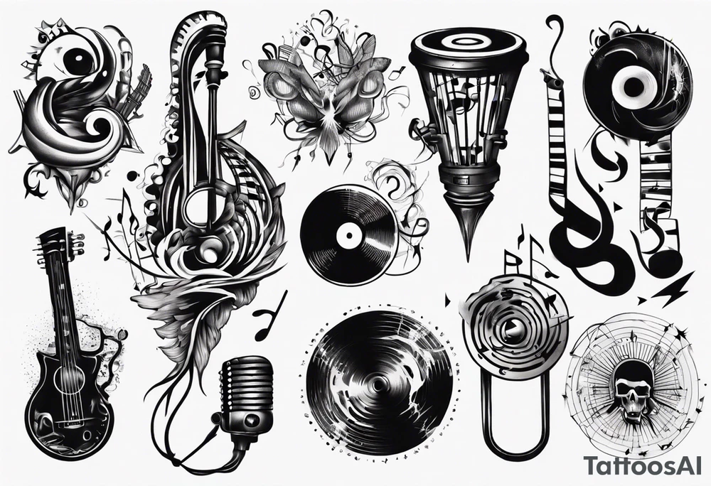 music sound tattoo idea