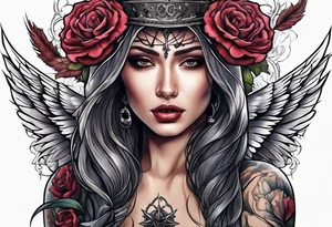 portrait of the death angel tattoo idea