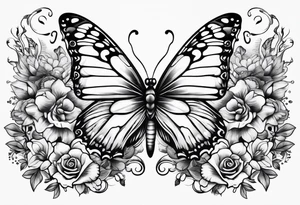 Butterflies and oceans tattoo idea