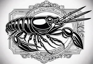 Crawfish with a gun in each claw tattoo idea