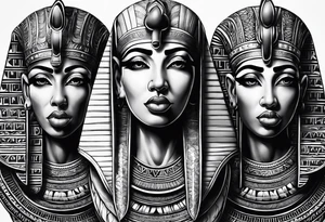 hear no evil, see no evil, speak no evil egyptian
eyes covered, ears covered, mouth covered tattoo idea