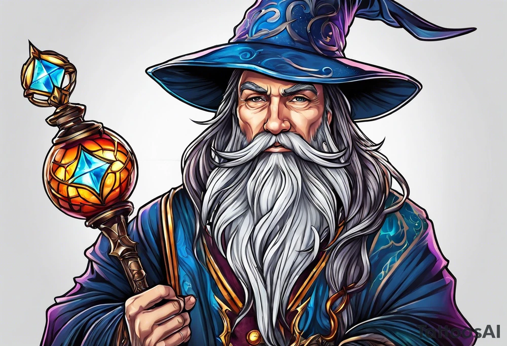 wizard with magic tattoo idea