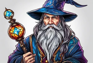 wizard with magic tattoo idea