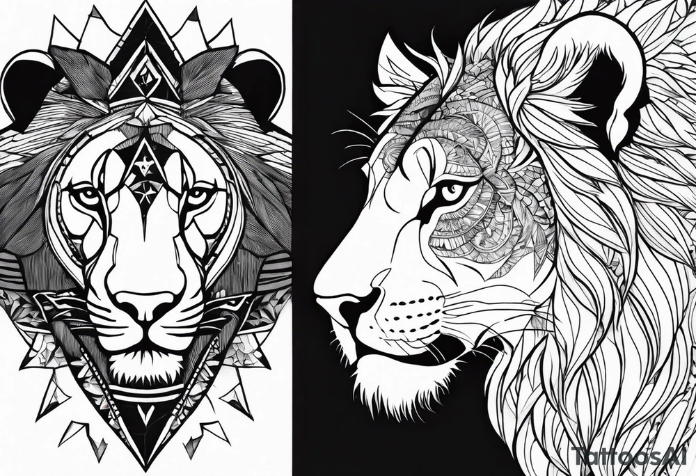 half sleeve from shoulder to elbow. lion for strength, kite for childhood, and light burst over the top of the shoulder. tattoo for a male so should be masculine but have a feeling of wanderlust. strong shade work tattoo idea