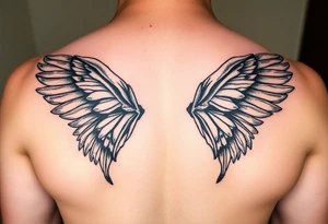 eros and psyche Greek mythology  inspired using angel wings and butterfly wings as core concepts tattoo idea