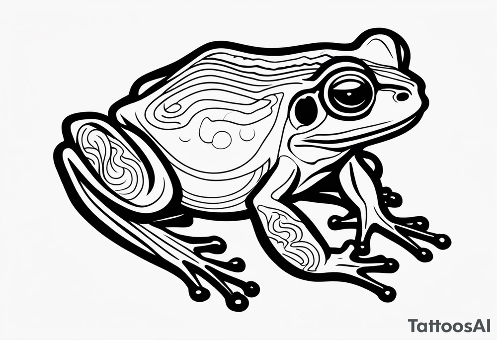 a psychedelic frog tattoo idea