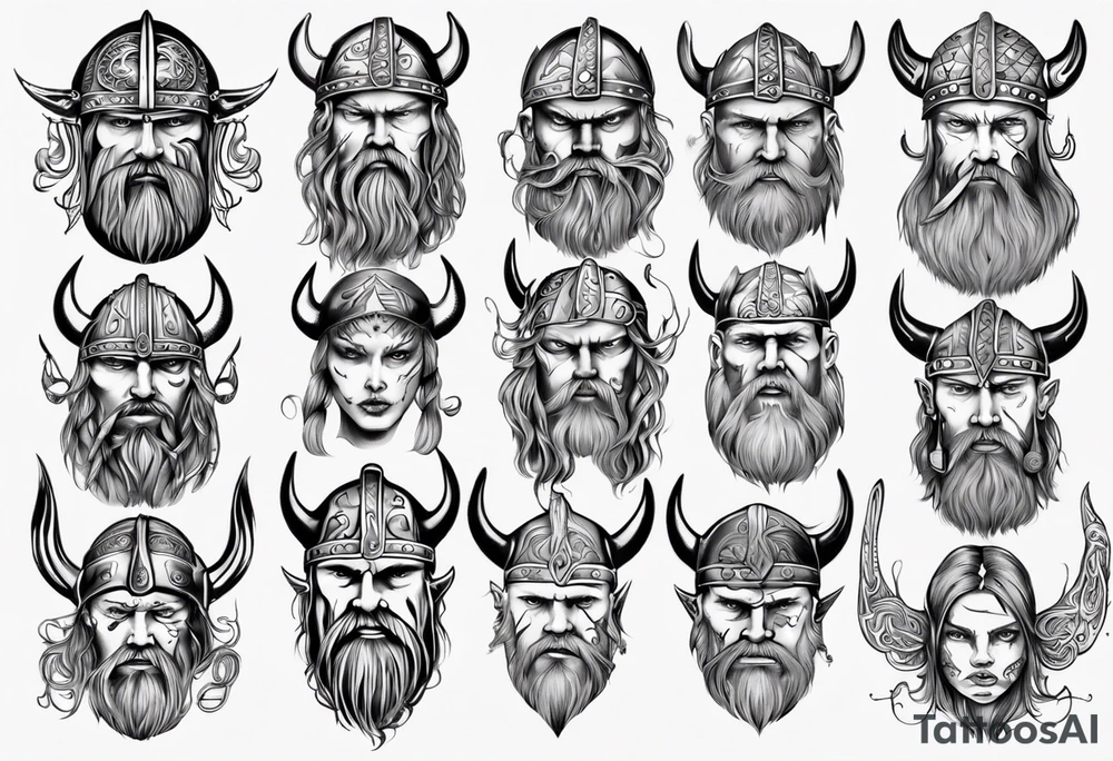 Viking face tattoo idea