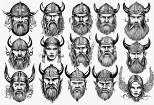 Viking face tattoo idea
