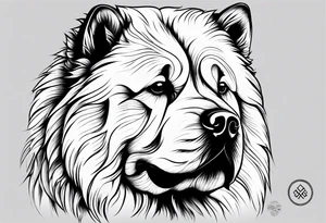 Chow chow dog fine line tattoo tattoo idea