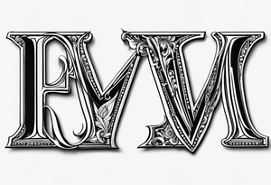 A letter M for my Wife Letter A for my daughter and a letter C for my Son tattoo idea