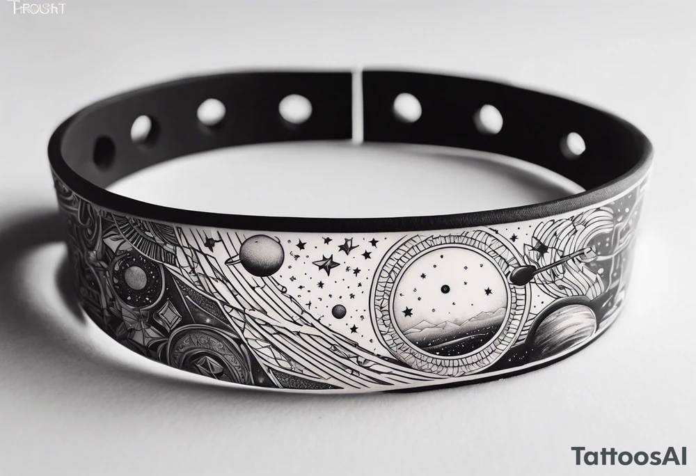 A bracelet tattoo with astronomy theme tattoo idea