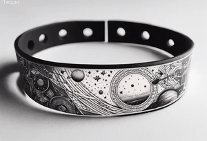 A bracelet tattoo with astronomy theme tattoo idea