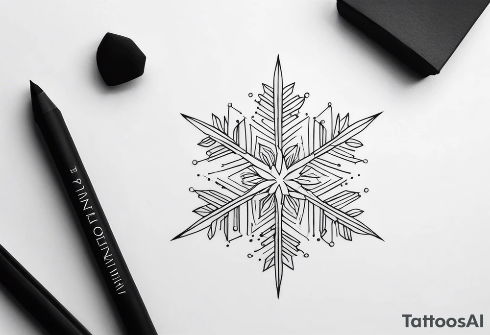 Dainty Snowflake tattoo idea