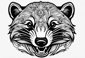 badger mouth open tattoo idea