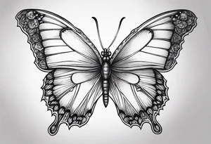 carnation moon butterfly tattoo idea
