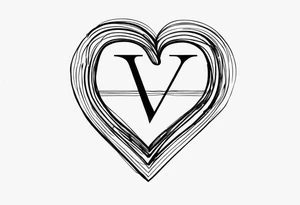 Picture of the letter I within a heart to represent oneself tattoo idea