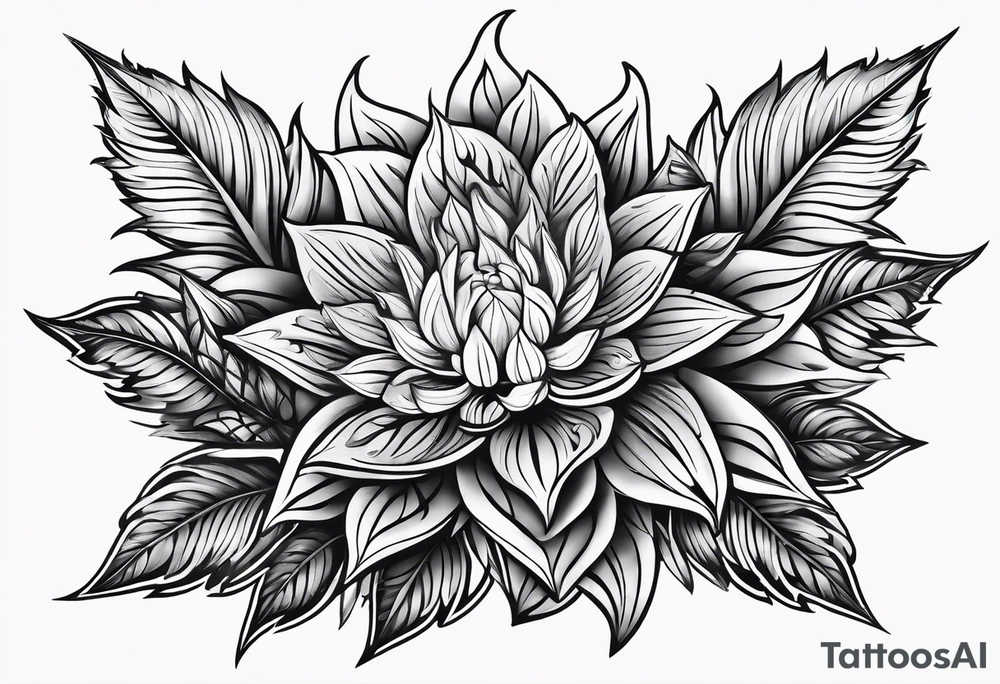 Marijuana flowering tattoo idea