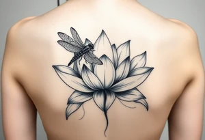 Lotus with dragonfly tattoo idea