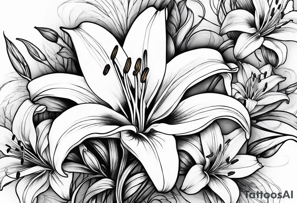 lilies growing tattoo idea