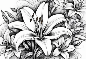lilies growing tattoo idea