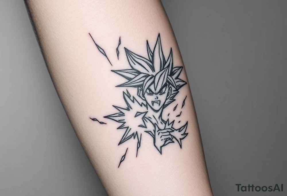 legendary dragonball z scene with energy aura and power effects tattoo idea