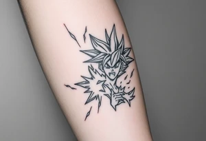 legendary dragonball z scene with energy aura and power effects tattoo idea