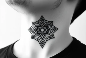 throat geometric tattoo with the middle throat lighter then the rest tattoo idea