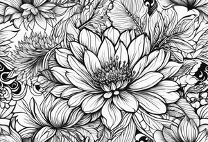 FLORAL PATTERN, SEEMLESS, BRIGHT, NEONS, COLORFUL tattoo idea