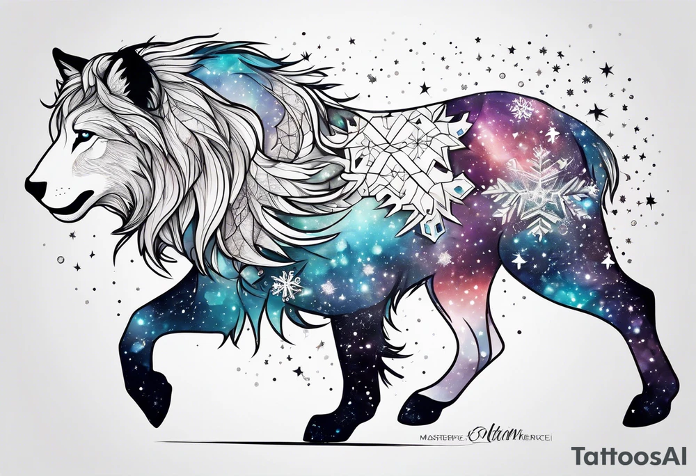 Constellation, animal, snowflake tattoo idea