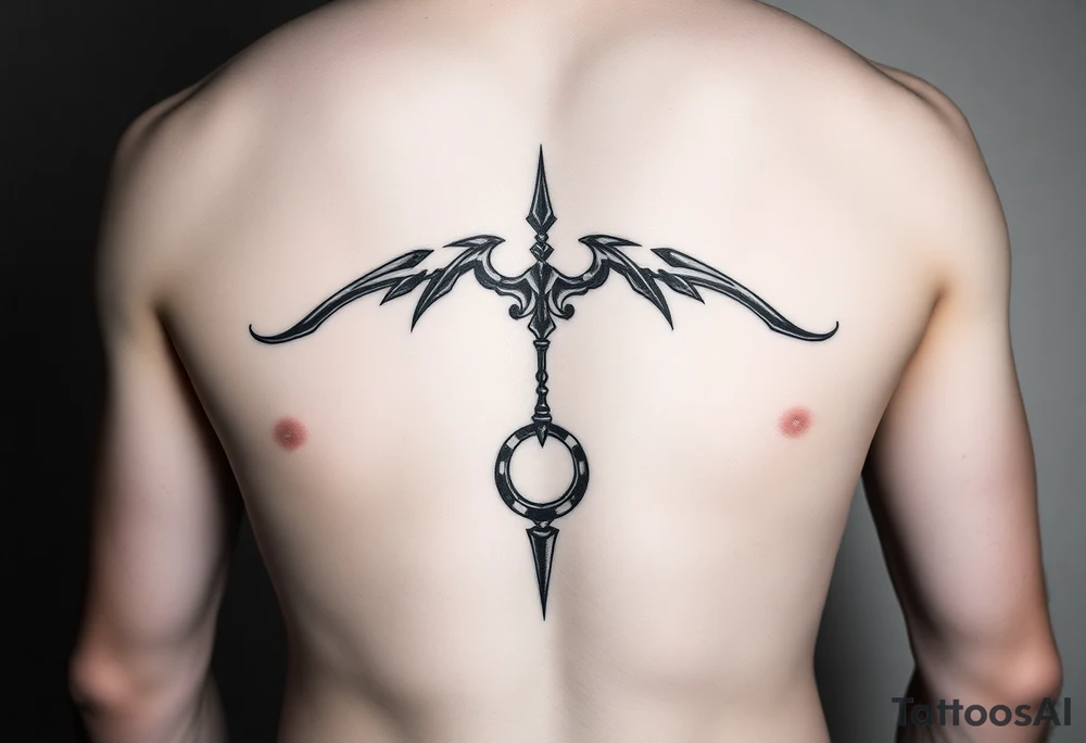 a men's belly tattoo that highlights a navel piercing tattoo idea