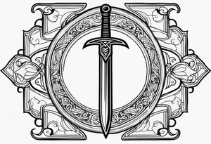 Sword with 🕉️ symbol tattoo idea