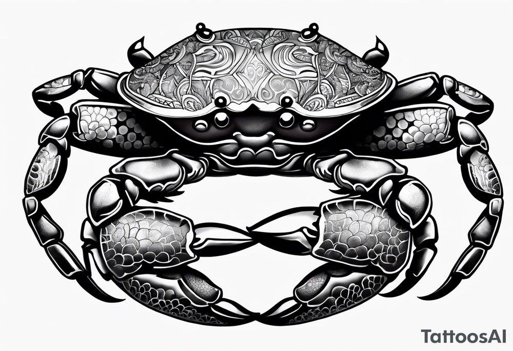 Crab con numero 69 nelle chele tattoo idea