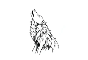 Wolf howling to the moon. tattoo idea
