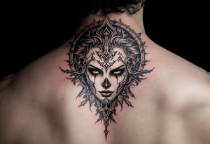Shield maiden face tattoo idea