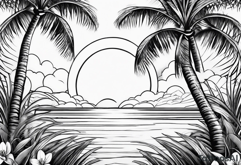 Orange blossom palm trees oranges tattoo idea