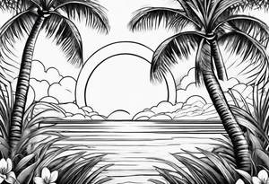Orange blossom palm trees oranges tattoo idea