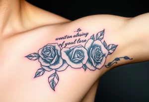 Quotes , paintbrush, roses tattoo idea
