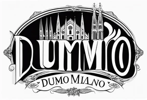 duomo of milano stylized tattoo idea