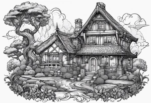 Cottage core fairy tale tattoo idea