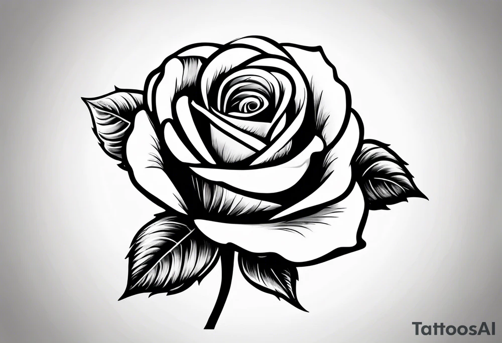 Small Rose with stem tattoo tattoo idea